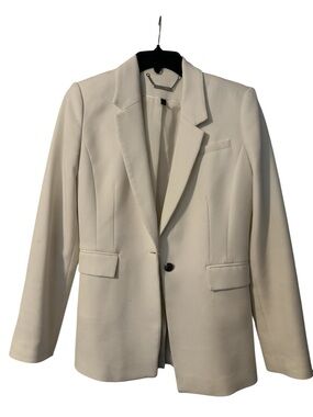 White House Black Market Classic Single-Button Cream Blazer